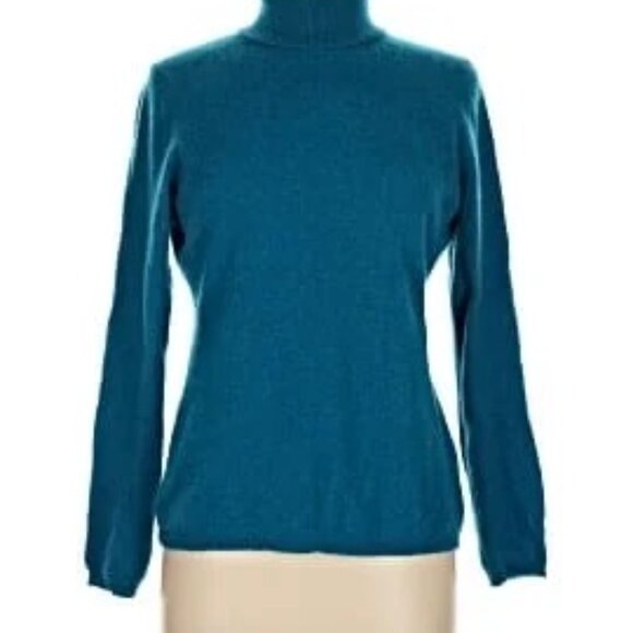 Charter Club Luxury 100% Cashmere Turtleneck Sweater in Teal Women's Sz XS - Picture 7 of 12